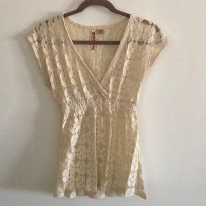 Tan Short Sleeved Blouse